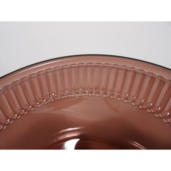 Purple Brown Glass Scalloped Decorative Serving Platter Cake Dessert Sandwiches - Picture 8 of 10